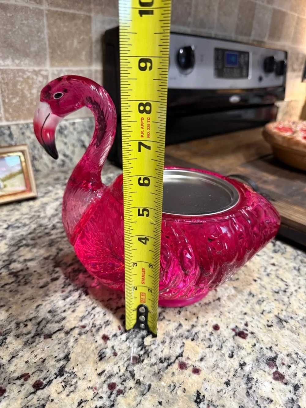 Bath and Body Works Pink Flamingo glitter globe 3 Wick Candle Holder - Picture 3 of 6